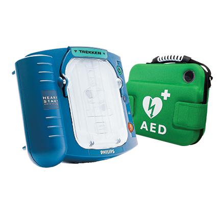 Philips Heartstart HS1 AED met groene tas
