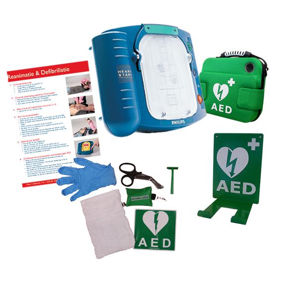 Philips Heartstart HS1 AED met groene tas
